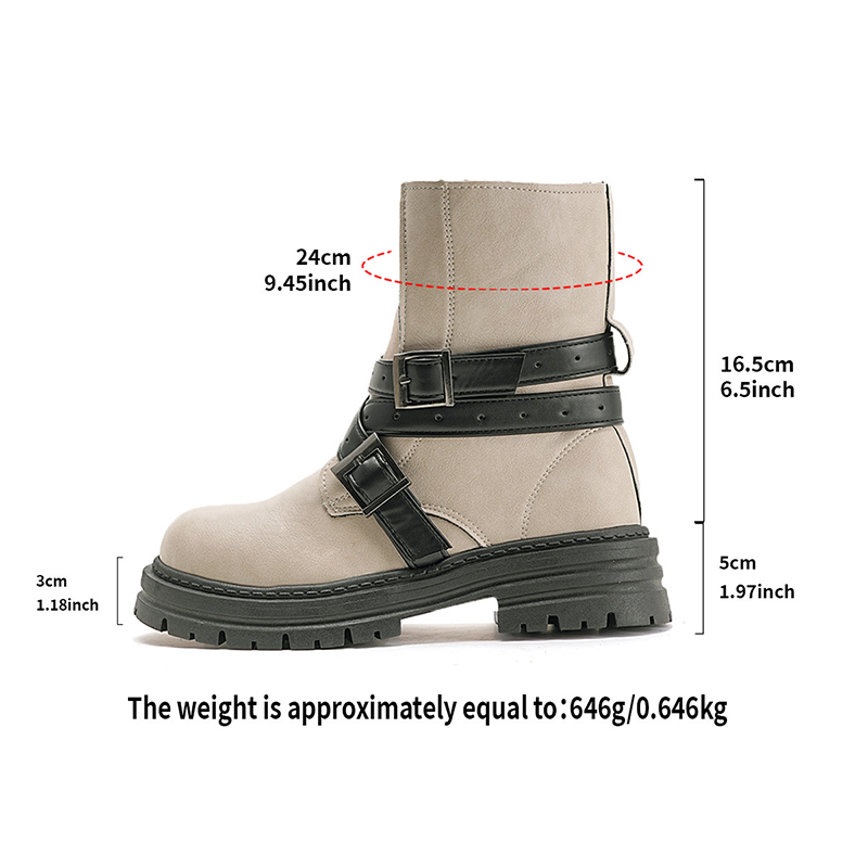 Botas retro con plataforma y tira con hebilla