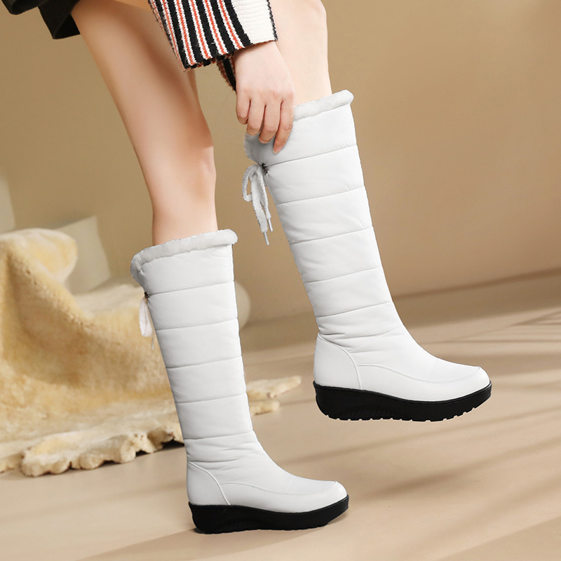 Botas de nieve altas con cuña y forro polar