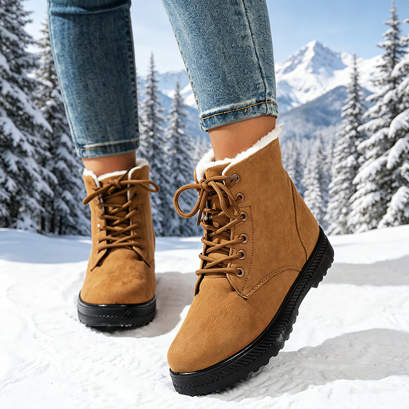 Botines con cordones y forro polar
