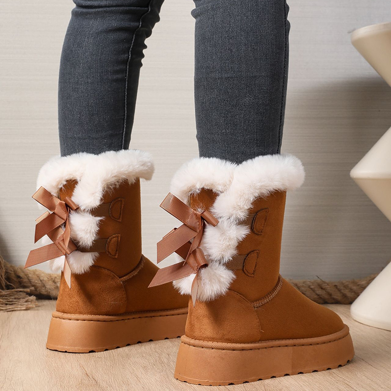 Botas de nieve de invierno con plataforma gruesa