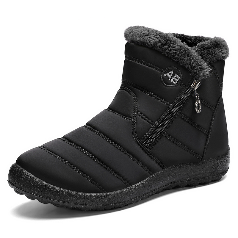 Botas de nieve acolchadas impermeables con cremallera lateral