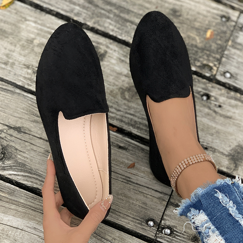 Bailarinas de ante sin cordones con puntera fina