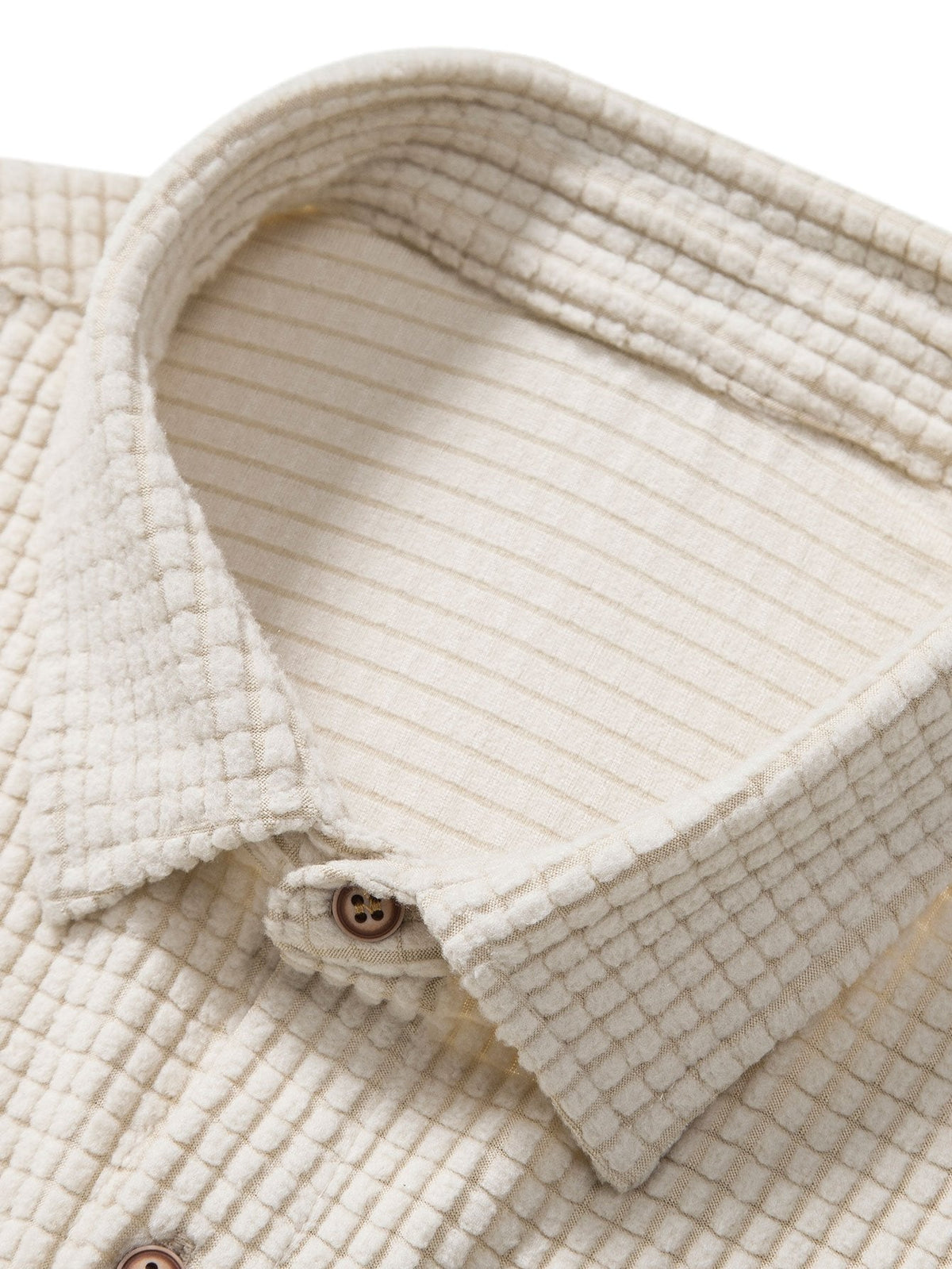 Camisa de Botones con Textura Waffle y Pantalones cortos