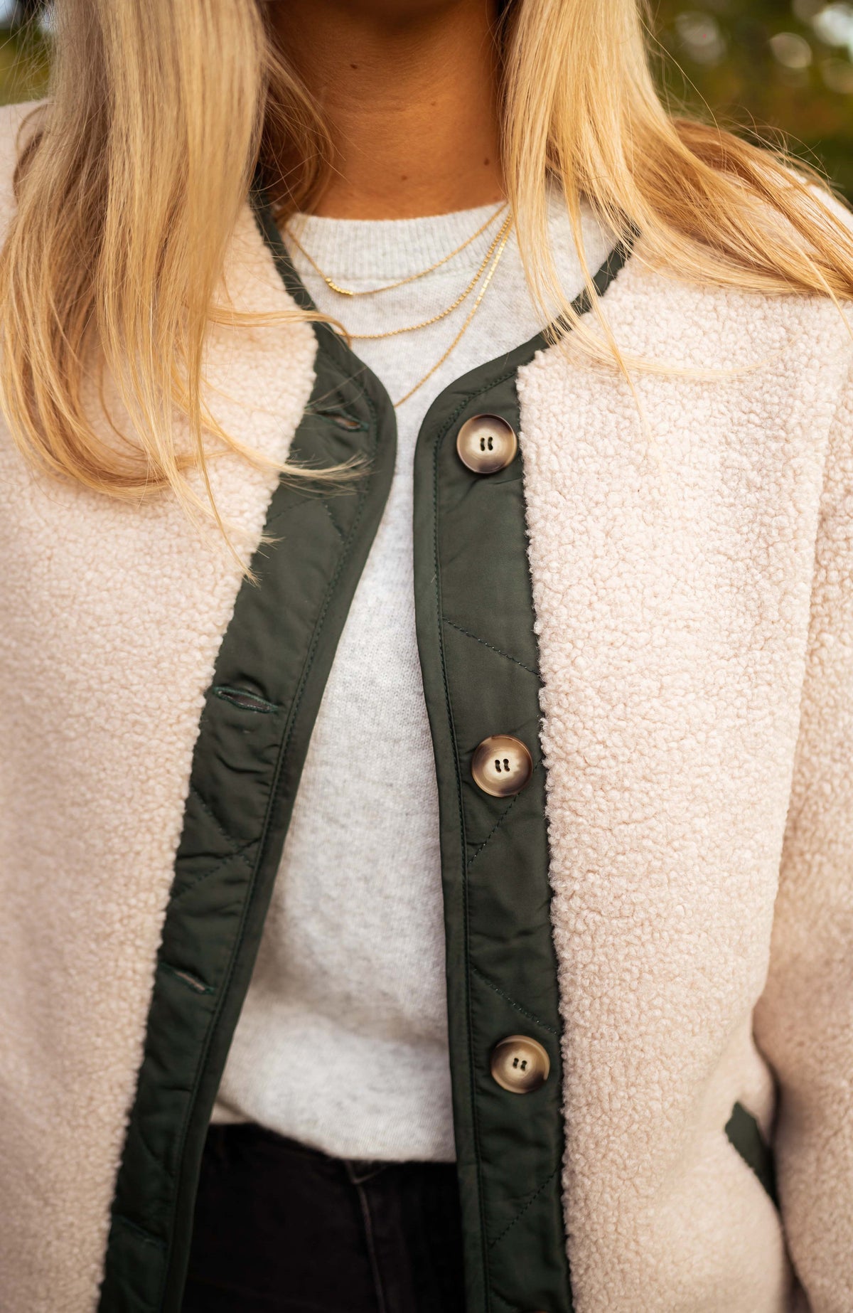 Abrigo Billy - beige y verde