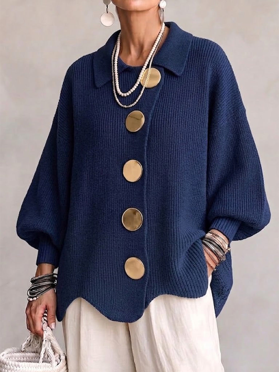 Cárdigan oversize con botones metálicos Isadora