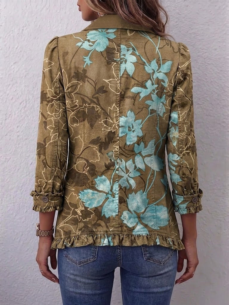 Chaqueta floral degradado con volantes Gloria
