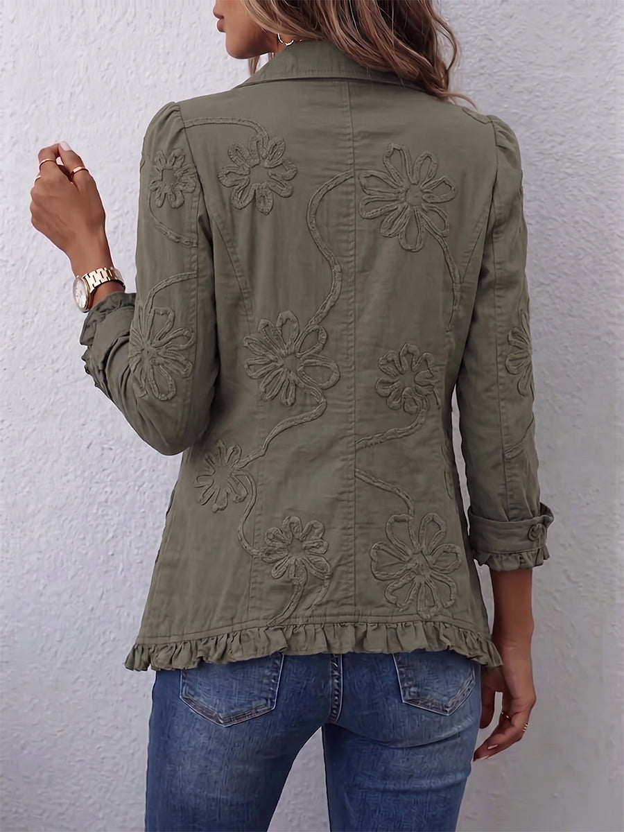 Chaqueta bordada con volantes Amparo