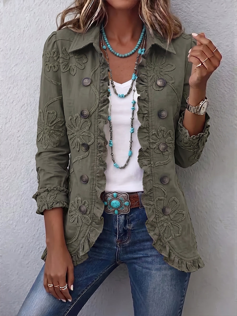 Chaqueta bordada con volantes Amparo