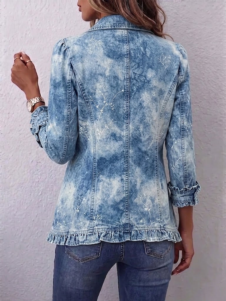 Chaqueta botánica degradado con volantes Petra