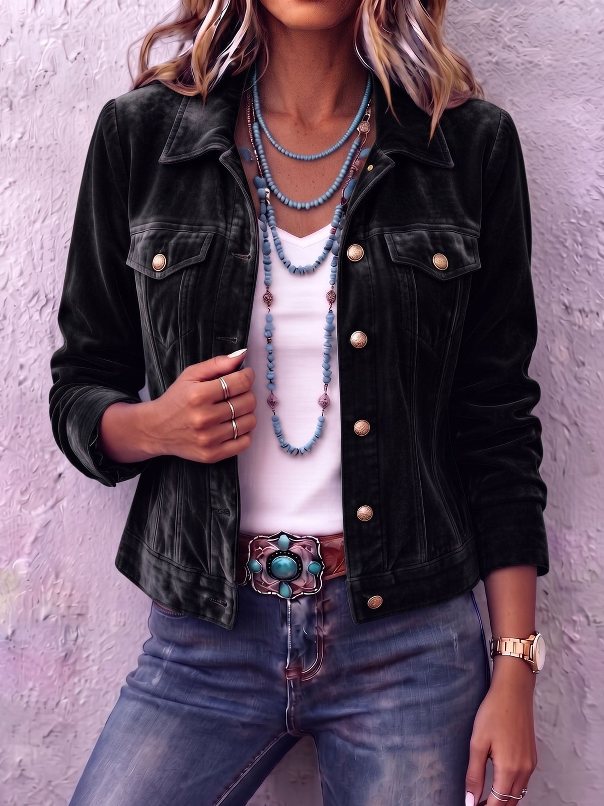 Chaqueta de terciopelo vintage bohemia Raffaella