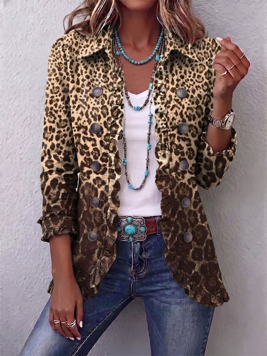 Chaqueta leopardo con volantes Belén