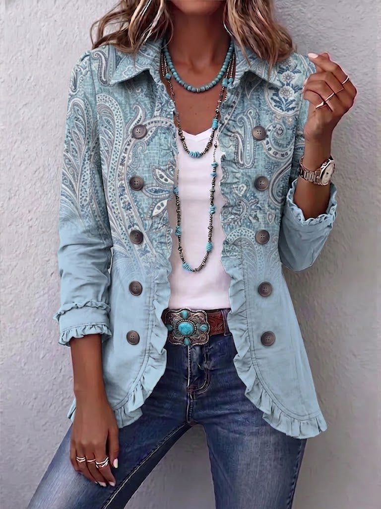 Chaqueta cachemira vintage con volantes Asunción