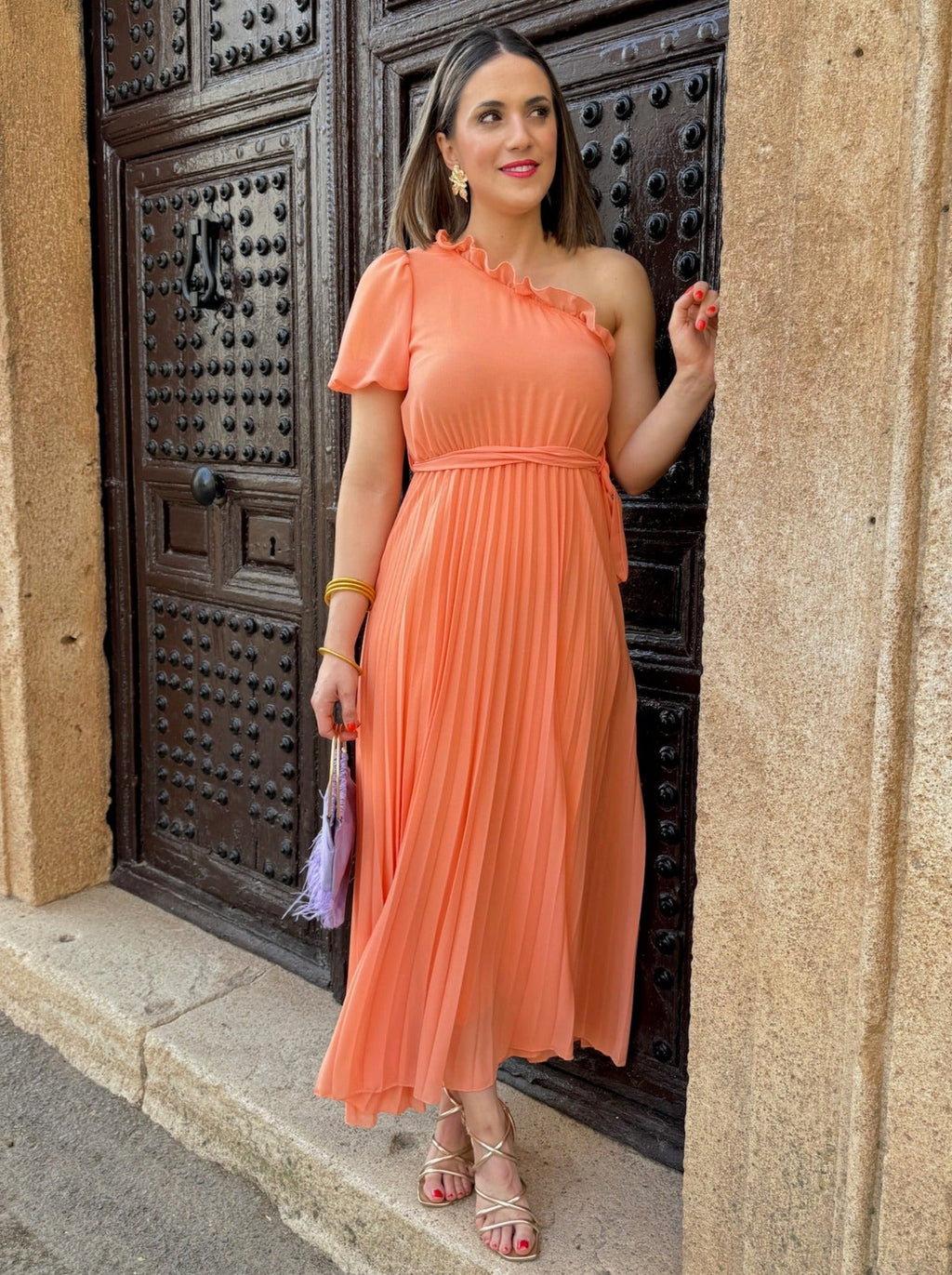Vestido asimétrico coral | Venecia