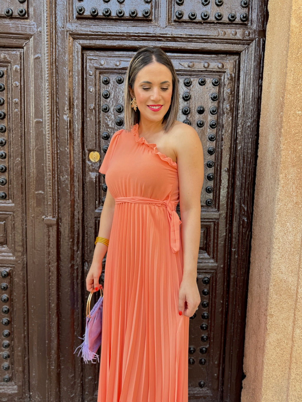 Vestido asimétrico coral | Venecia